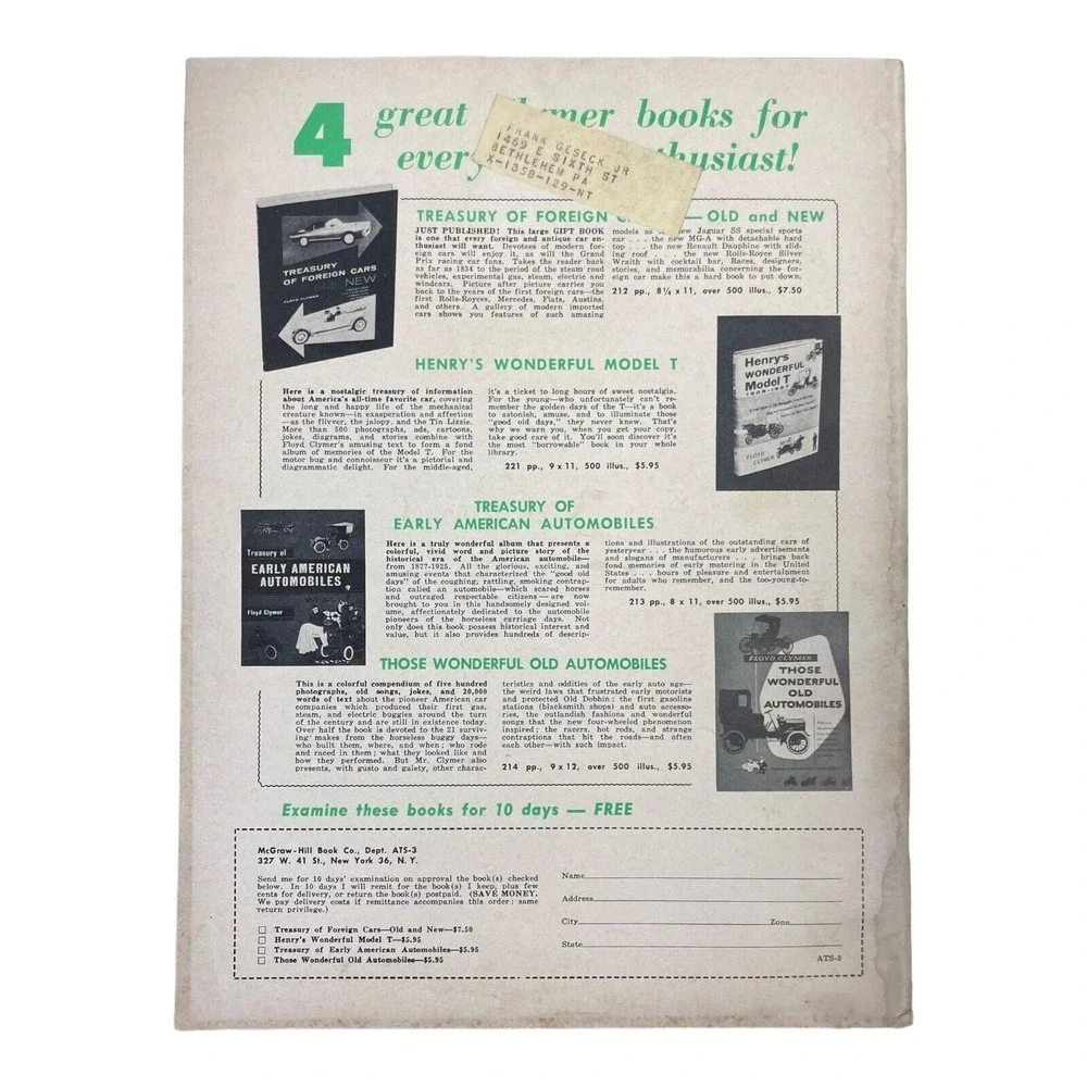 Floyd Clymer's Automobile Topics Chrysler Saratoga Peter De Palo‎ April May 1959